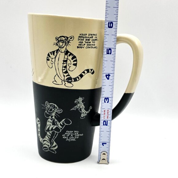 Disney World Tigger Tall Latte Coffee Cup Mug How to Draw Sketch Animation 6" - Picture 8 of 9